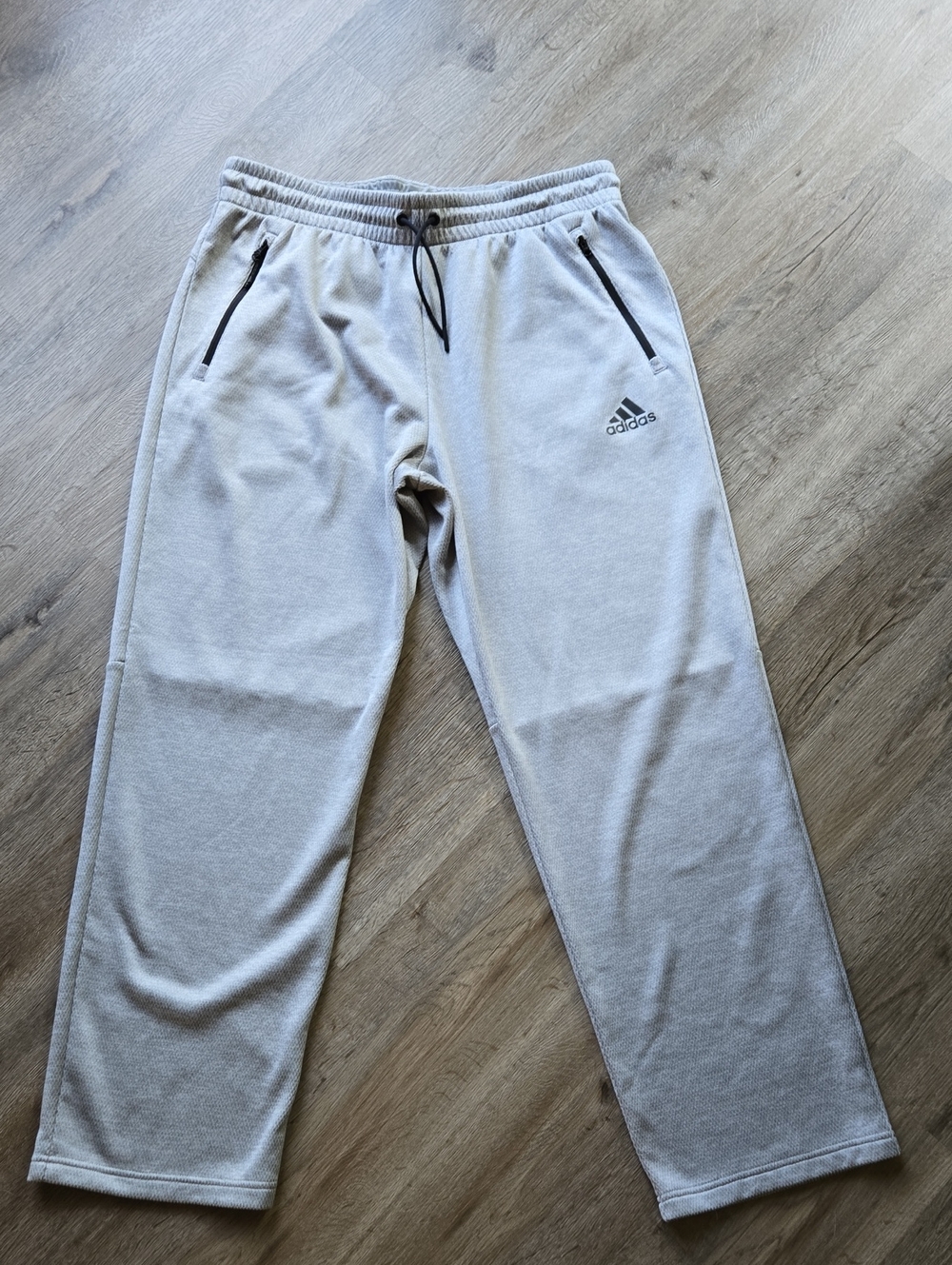 Men's Adidas Light Gray Jogger Pants with Drawstring